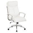 thumbnail image 1 of Executive Faux Leather High Back Chair in White with Padded Arms, 1 of 5