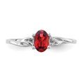 thumbnail image 4 of 10K White Gold Polished Geniune Garnet Birthstone Ring, 4 of 4