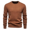 thumbnail image 1 of TIMIFIS Chandail pour Homme à Col Rond en Tricot à Manches Longues, Chandail Extensible Uni pour l'Automne et l'Hiver, Hauts Décontractés Stylés, 1 of 3
