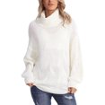 thumbnail image 1 of Faithtur Chandail à Col Roulé Mignon pour Femmes Couleur Unie Manches Longues Pull Tricoté pour Automne Mode Urbaine Chaud, 1 of 4