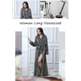 thumbnail image 4 of Womens Long Robe Soft Fleece Fluffy Plush Bathrobe Ladies Winter Warm Housecoat, 4 of 6