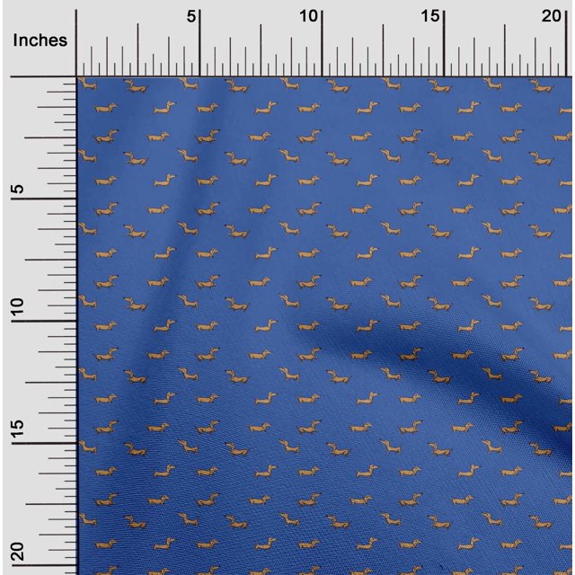 oneOone Georgette Viscose Fabric Dachshund Dog Decor Fabric Printed BTY 42 Inch Wide