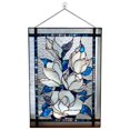 thumbnail image 2 of Stained Hangings, Decorative Flower Stained Glass Window, Handcrafted Stained , White flowers, 2 of 7