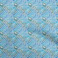 thumbnail image 1 of oneOone Polyester Spandex Medium Blue Fabric Abstract Sewing Craft Projects Fabric Prints By Yard 56 Inch Wide, 1 of 4