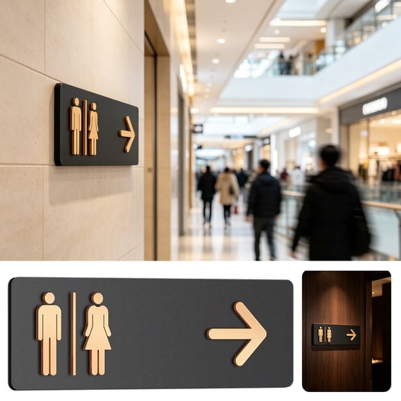 Outdor Gender Neutral Bathroom Sign For And Craft Use Wall Mount Indicator For Restroom And