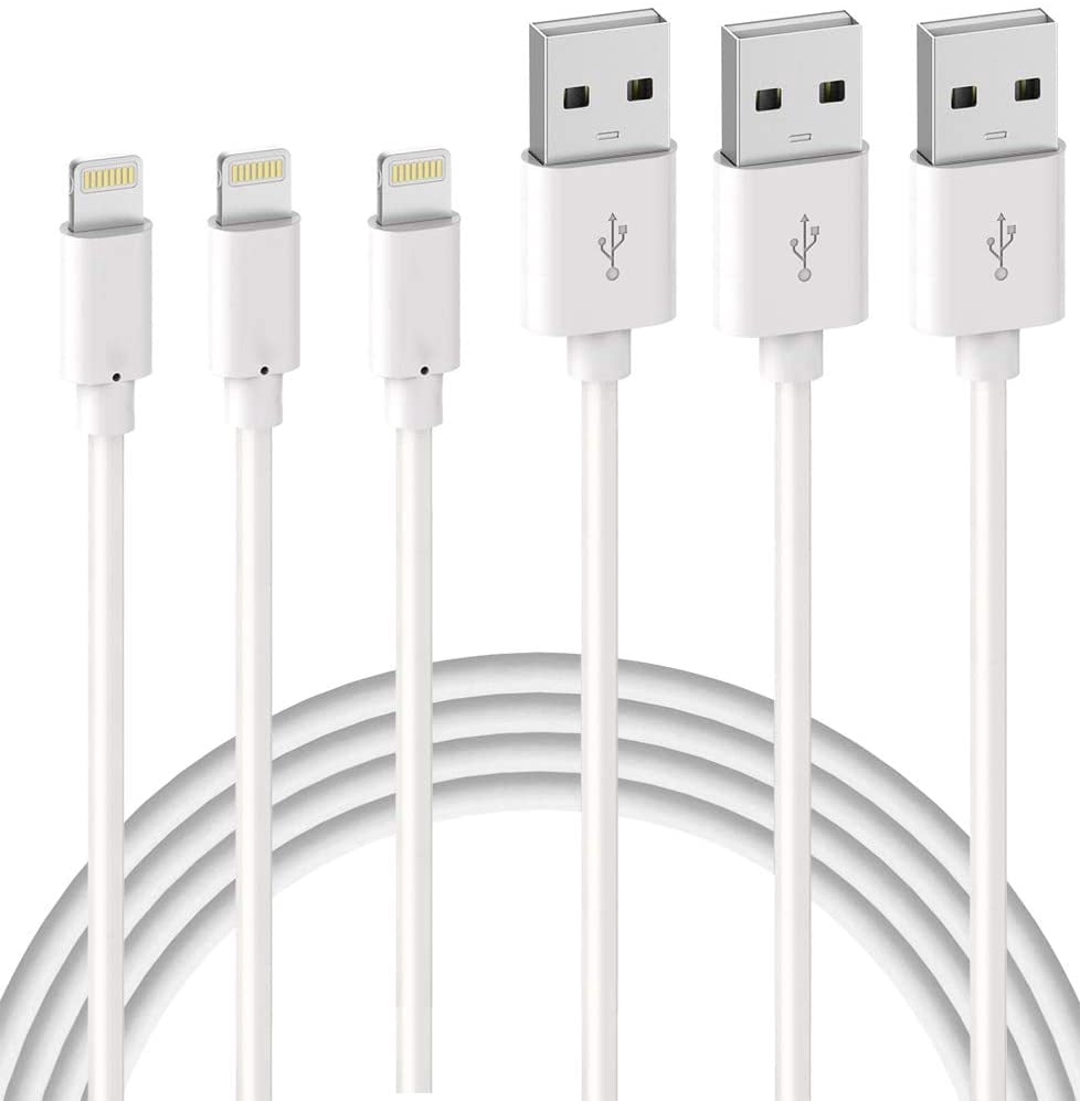 Pack of 3 iPhone 2M Charger Cable MFi Certified Lightning Cable with Resistant Connector Fast Charging Cable Compatible with iPhone SE 2020 11 Pro XS XR 8 Plus 7 Plus 6s iPad iPhone Cord