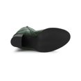 thumbnail image 3 of BLISSFUL STEP Bottes pour Femmes Hauteur Genou Talon Épais Bout Rond Fermeture Éclair Latérale Bottes Habillées en Faux Cuir Vert Foncé 7, 3 of 8
