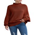 thumbnail image 3 of Automne Hiver Femmes Col Roulé Pull à Manches Longues en Vrac Gros Pull en Tricot, 3 of 7