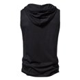 thumbnail image 4 of EGNMCR Débardeurs Homme Homme Décontracté Mode Uni Bouton Sans Manches Hauts Blouse Chandail à Capuchon Chandails, 4 of 4