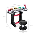 thumbnail image 2 of Best Choice Products Clavier Jouet d'Apprentissage du Piano Électronique pour Enfants à 37 Touches avec Multiples Sons, Lumières, Microphone, Tabouret - Noir, 2 of 7