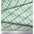 thumbnail image 2 of Soimoi Green Rayon Fabric Diagonal Check Print Sewing Fabric Yard 42 Inch Wide, 2 of 5