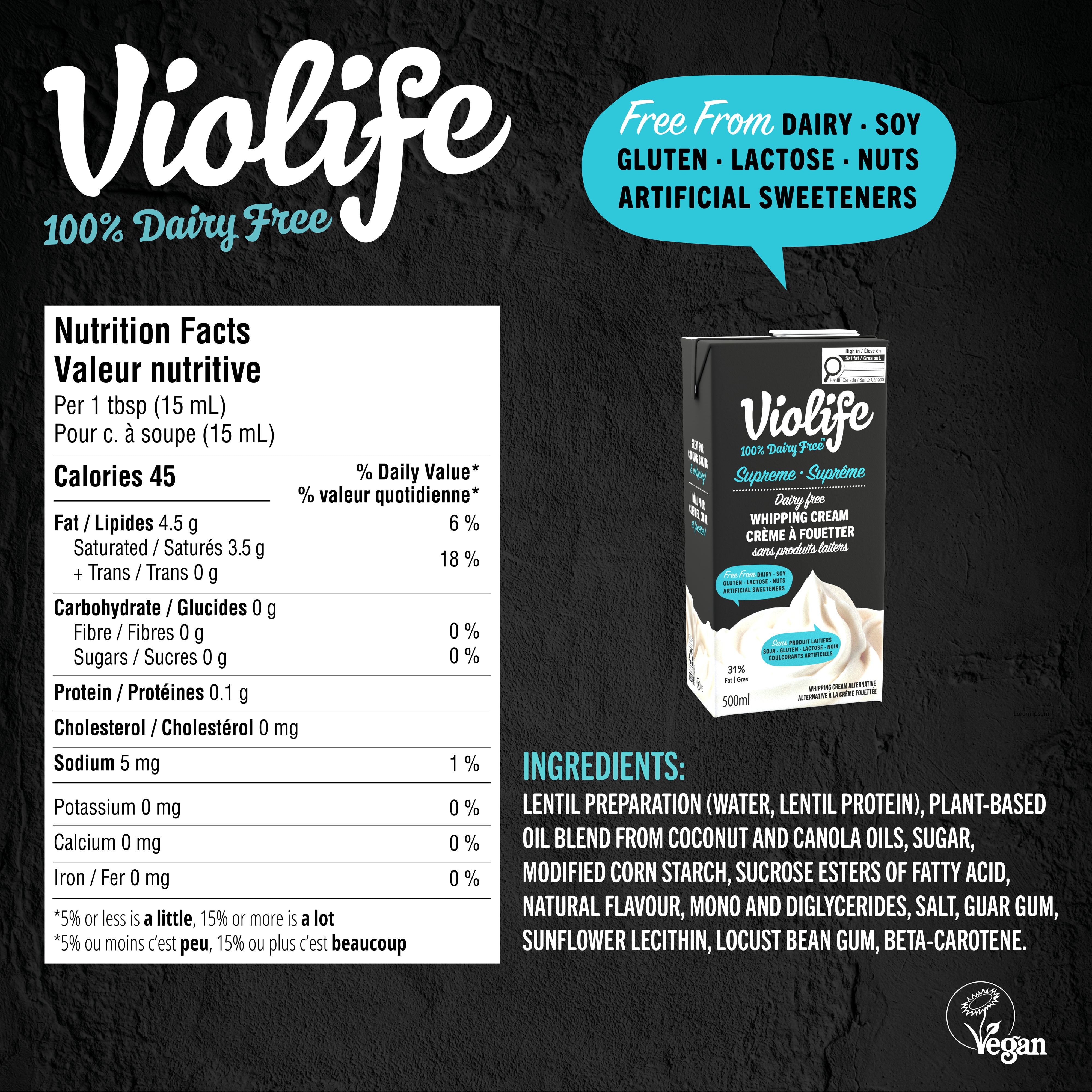 Violife Crème à Fouetter Sans Produits Laitiers