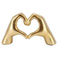 thumbnail image 2 of Heart Hands Sculpture, Heart Sign Statue Golden  for Wedding, 2 of 7