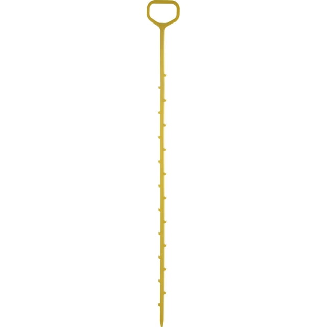Cobra Hair Snake Drain Cleaning Tool with a 20-inch yellow plastic flexible shaft featuring multiple small hooks and a large rectangular handle, designed for safe, chemical-free clearing of clogs in household sink, shower, and tub drains.
