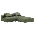 thumbnail image 3 of Solace3-Piece Modular Corduroy Upholstered Sectional Sofa in Fern, 3 of 15