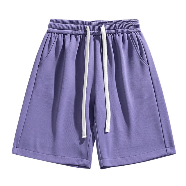 EOYWHK Mens Gym Shorts Elastic Waist Workout Shorts Drawstring Loose Wide-Leg Half Length Lounge Trouser ,S-3XL