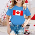 thumbnail image 2 of T-shirt à Manches Courtes pour Filles de la Fête du Canada, Col Rond d'Été, Coupe Décontractée, Chandails de Base, 2 of 4