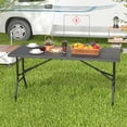 thumbnail image 2 of Costway 5 ft Folding Table Indoor Outdoor Foldable Plastic Table 4-6 Person Picnic Table Black, 2 of 10