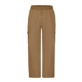 thumbnail image 4 of Children's Solid Color Stretch-Belt Work Pants with Pockets, Medium Size Casual Baggy Pants, Adult Version, 4 of 8
