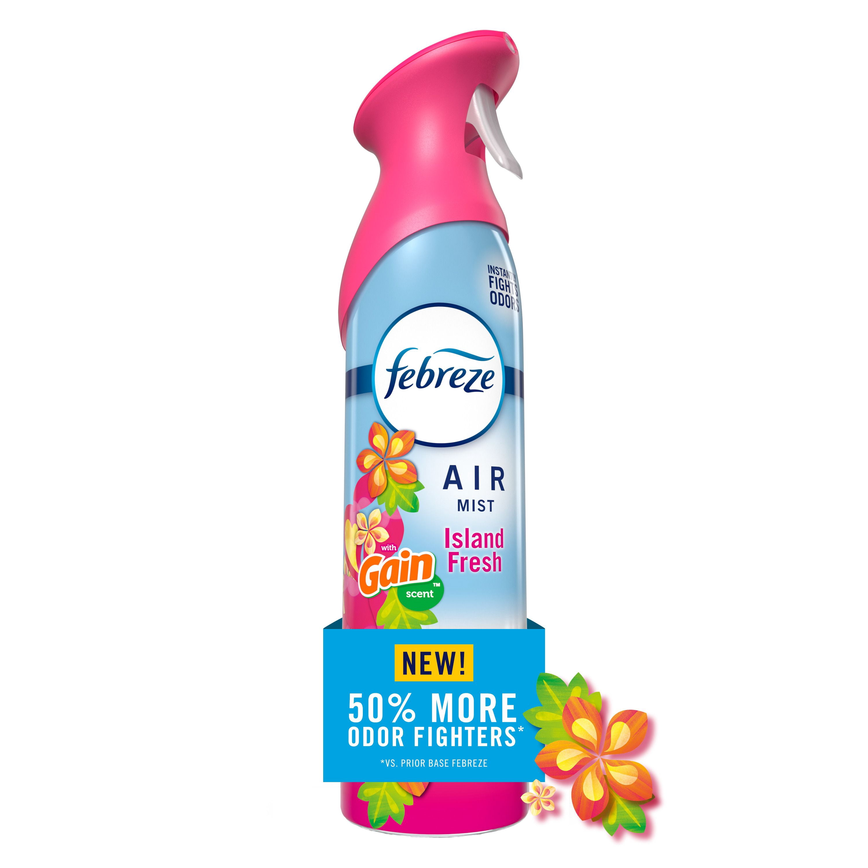 Assainisseur d’air en vaporisateur Febreze Air, éliminateur d’odeurs dans les pièces de la maison, Fraîcheur des îles Gain, 1 unités