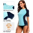 thumbnail image 3 of BeautyIn Maillot de Bain à Manches Courtes 50+ pour Femme, 3 of 6