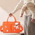 thumbnail image 5 of Diaper Bag For Infant Large Capacity Pockets Wrap Straps For Stroller Pendant Bear Brooch Infant Bottle Diaper Postpartum Infant Pack, 5 of 5