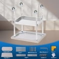 thumbnail image 2 of YUSAZENS Table de Rangement à Double Couche en Acier Inoxydable 201, Établi Mobile Chariot à Outils 12*24 Pouces+roues, 2 of 7