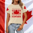 thumbnail image 2 of Fgnfyis T-Shirts Graphiques pour Femmes pour l'Été, Tenue Décontractée, Confortable, Manches Courtes, Col Rond, Tee avec Imprimé Patriotique de la Fête du Canada, T-Shirts pour Femmes Beige TTG, 2 of 4