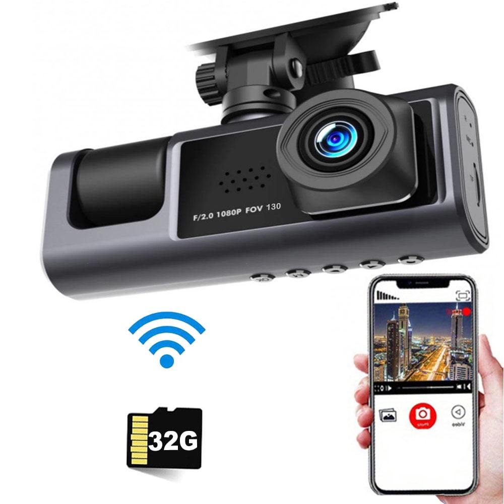 4K Dash Cam Front and Rear with Wi-Fi Dash Camera for Cars, 32GB Card Included, Night Vision, 170°Wide Angle, WDR, 24H Parking Mode | Walmart Canada