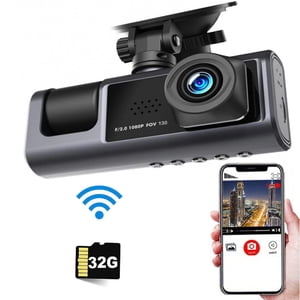 4K Dash Cam Avant et Arrière avec Caméra Dash Wi-Fi pour Voitures, 32GB Carte incluse, Vision nocturne, Angle à 170°, WDR, 24H Mode de stationnement de Walmart Canada