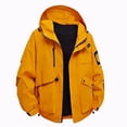thumbnail image 1 of PEONAVET Mens Jacket Men's Solid Color Waterproof Long Sleeved Hooded Workwear With Multiple Pockets Jacket, 1 of 8