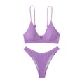thumbnail image 4 of XZNGL Fashion Women Split Swimsuit Show Waist Solid Color Sexy Bikini, 4 of 9