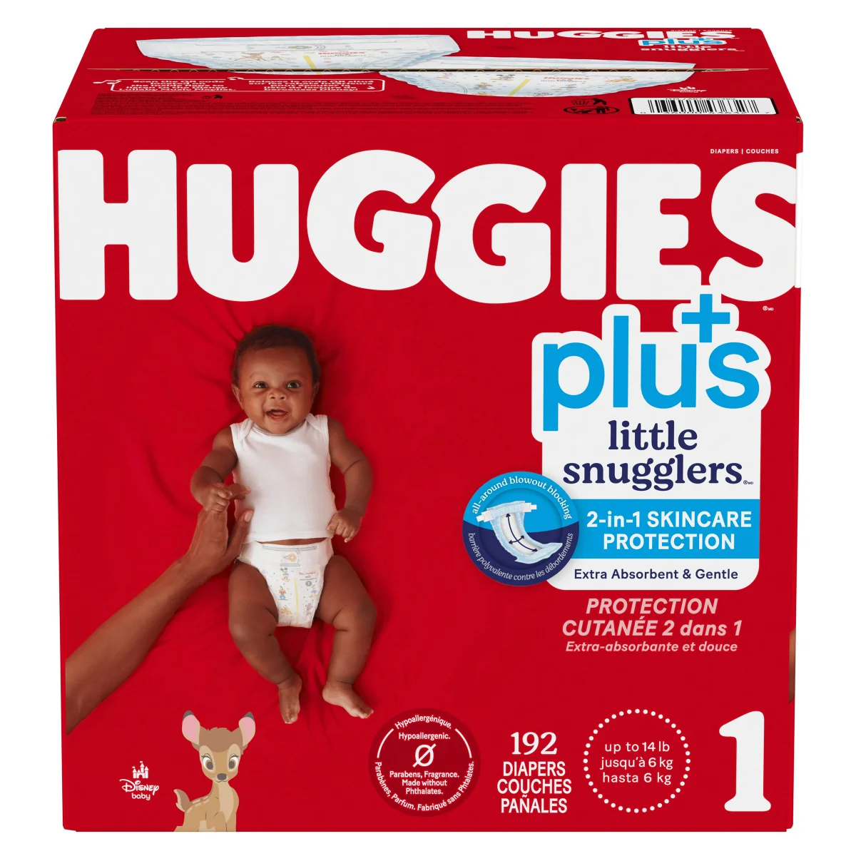 Huggies Little Snugglers Plus Diapers, Sizes 1