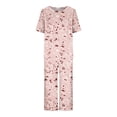 thumbnail image 4 of Ensemble de Pyjama pour Femmes Shorts Femmes Imprimé Col Rond Manches Courtes Chemise de Nuit et Ensembles Pantalon Tenue d'Intérieur Pyjamas avec Poches Hauts à Manches Courtes pour Femmes Ensemble de Pyjama pour Femmes Été, 4 of 8
