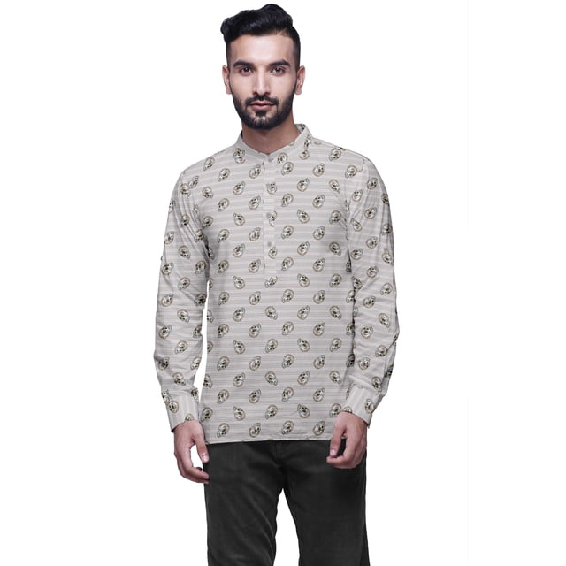 Atasi Indian Traditional Kurta For Men Mandarin Collar Short KurtaShirtFor Boy
