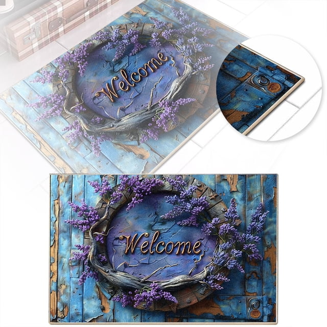 Modern 3D Floral Print Doormat Set High Absorbency Bath Rug Entryway Carpet Stylish Indoor Floor Mat for Bathrooms and Front Doors