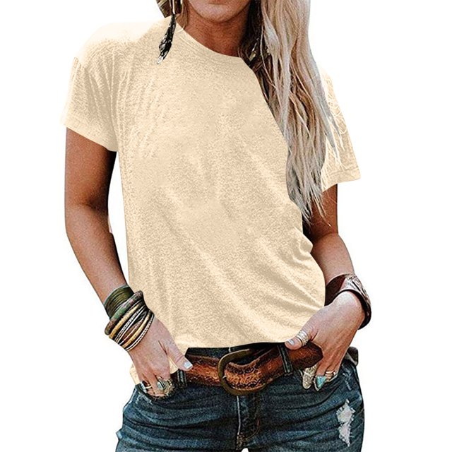 Weiqiqre Womens Spring Tops Oversized Short Sleeve T-Shirts Summer Casual Loose Fit Tops Workout Basic Tunic Tees