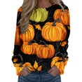 thumbnail image 1 of Pullover Sweater Tops For Womens Print O Neck Sweatshirt  Neck Fit Pullover Tops Long Sleeve Workout Shirts Loose Blouse, 1 of 4