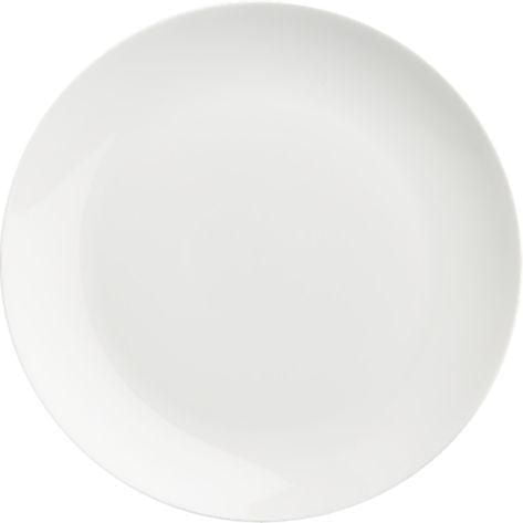Essentials Assiette à Salade/dessert Coupe en Porcelaine Blanche durable avec une Forme Ronde Lisse et des Lignes Épurées, Diamètre de 8 Pouces et Hauteur de 0,6 Pouce, Va au Lave-Vaisselle, au Micro-Ondes et au Four, Convient à un Usage Domestique et commercial, Utilisée Souvent pour Servir des hors-D'œuvre Ou des desserts.