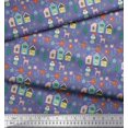 thumbnail image 2 of Soimoi Purple Rayon Fabric Owl & Tree Christmas Printed Fabric 1 Yard 56 Inch Wide, 2 of 5