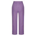 thumbnail image 5 of VEKDONE Womens Linen Long Pants Purple L, 5 of 5
