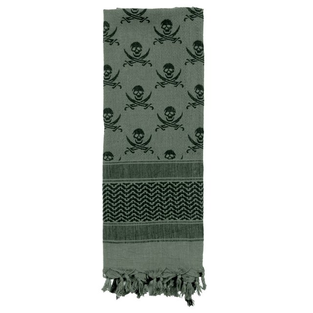 Rothco Skulls Shemagh Tactical Desert Scarf - Foliage Green