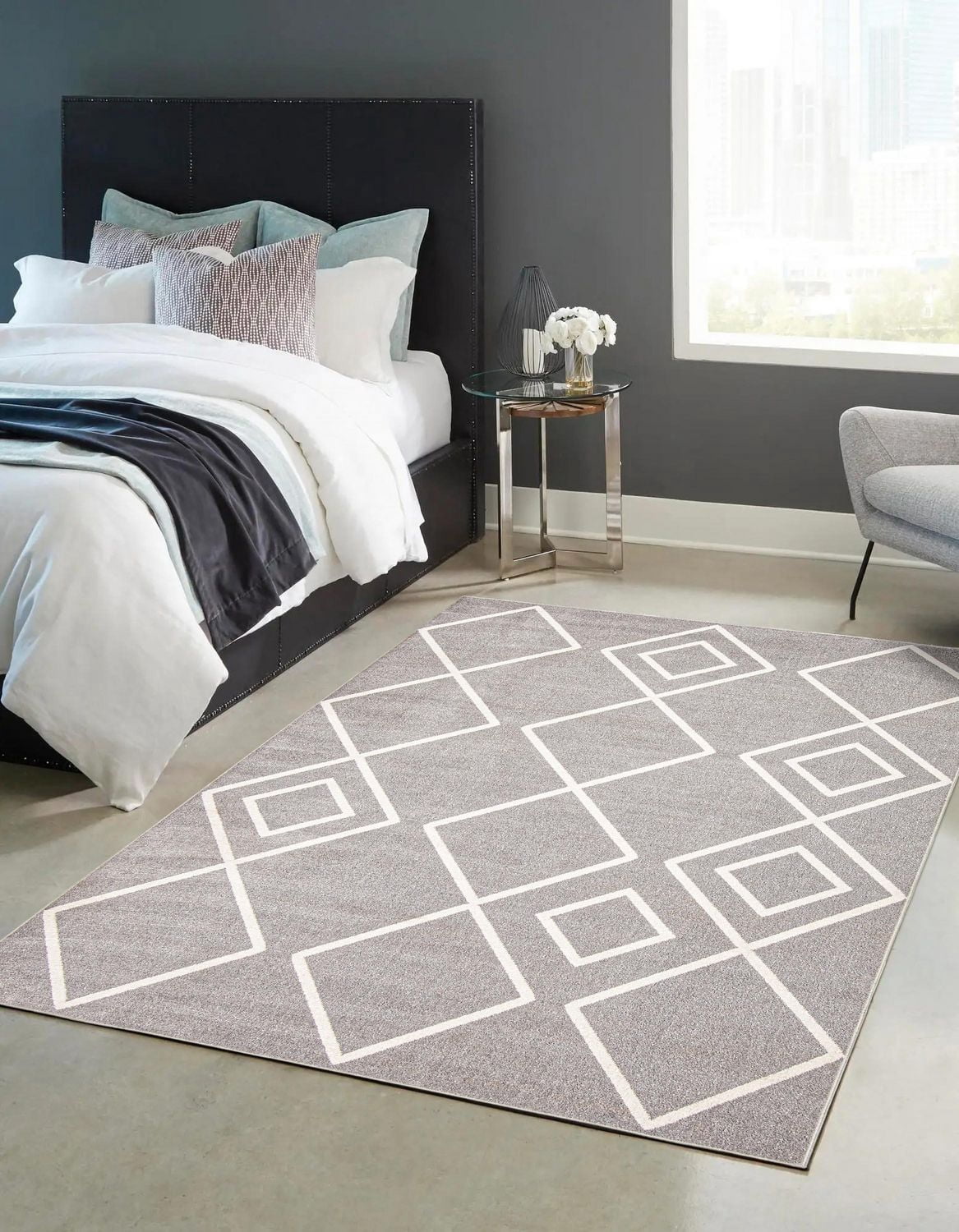 Tapis Lavable ECARPET Géométrique pour Chambre, Salon, Chambre d'Enfant, Couloir