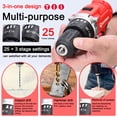 thumbnail image 4 of Household Multifuctional 21V Electric Drill 3 Working Modes 2 Speed Control Stepless Speed Regulation Rotation Ways Adjustment 25 Gears of Torques Adjustable Lithium Screwdriver, 4 of 8