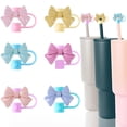 thumbnail image 3 of Straw Topper Cute Bow Straw Topper for Straw Accessories Reusable Straw Cap Cover Drinking Straw Tip Covers Bow Design Protective Cap for Straw, 3 of 7