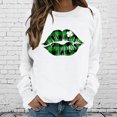 thumbnail image 2 of CEHVOM Womens Solid Shirts Round Neck Long Sleeve Tops Printed Regular Blouse Clearance, 2 of 5