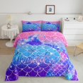 thumbnail image 2 of YST Mermaid Fish Scale Bedding Mermaid Tails for Girls Comforter Set Full Size, Gradient Blue Rainbow Comforter Sets for Teens Kids Sparkle Mermaid Bedding Sets with 2 Pillowcases, 2 of 6