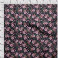 thumbnail image 4 of oneOone Tissu Popeline de Coton Rose Floral Rétro Matériel de Robe Tissu Imprimé Tissu au Mètre 42 Pouces de Large, 4 of 5