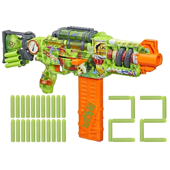 Nerf Zombie Corrupter Dart Blaster, 22 Nerf Elite Darts, Outdoor Games, Ages 8+