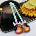 thumbnail image 2 of Stainless Steel Guitar Spoon Coffee Spoon Stirring Spoon Titanium Plated Ice Bar Music Bar Spoon Small, 2 of 4